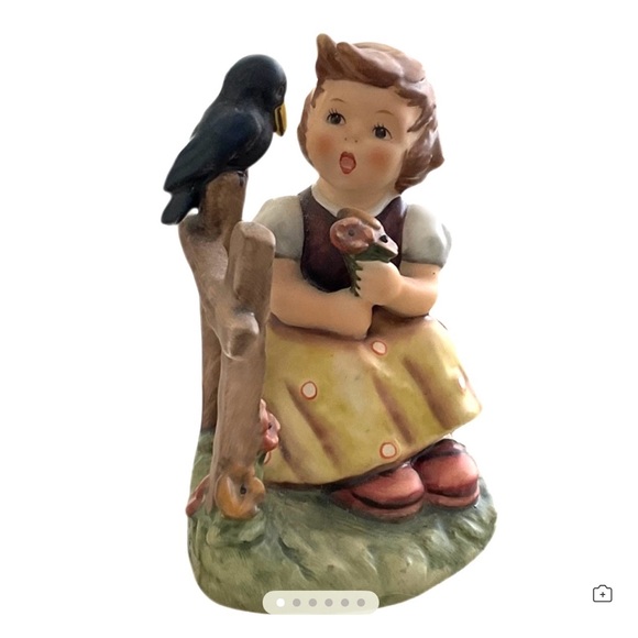 GOEBEL HUMMEL Figurine “Sing With Me” (HUM 405) Girl Fence Bird Like New